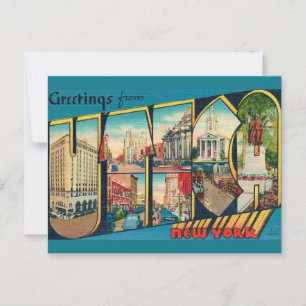 Cartão Postal Cartão-postal de Abertura Vintage Utica Nova York