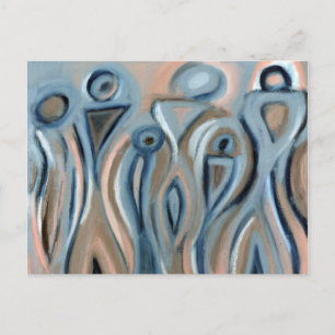 Cartão Postal Cartão-postal de Abstrato de arte ciel Blue Modern