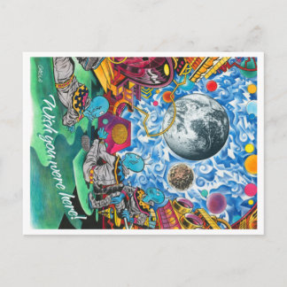 Cartão Postal Cartão-postal de aliens no espaço