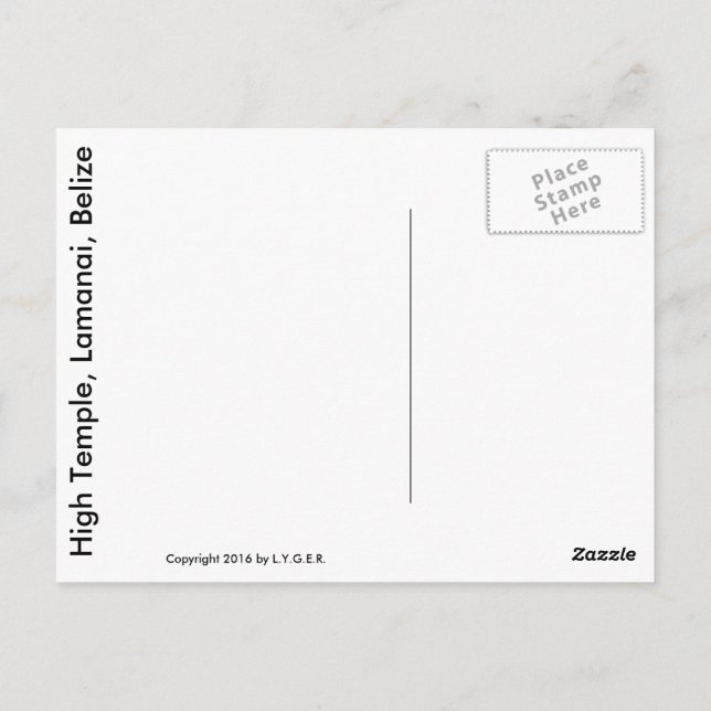 Cartão Postal Cartão-postal de alta pirâmide, Lamanai, Belize (Verso)