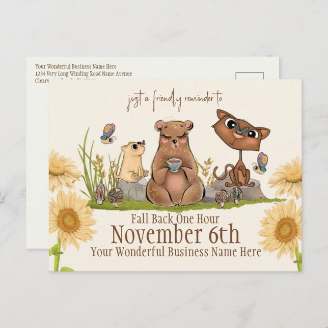 Cartão Postal Cartão-postal de Alteração de Tempo de Retorno de  (Frente/Verso)