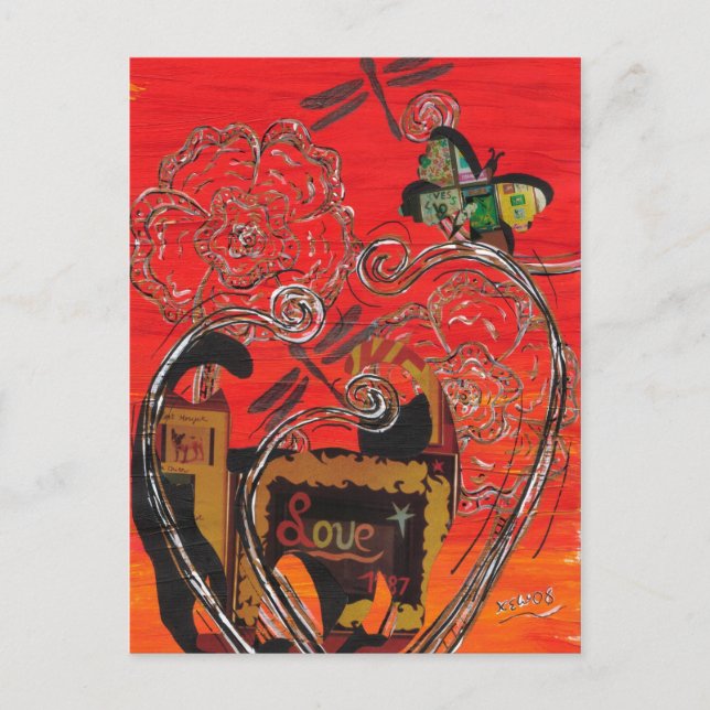 Cartão Postal Cartão-postal de Amor e Borboleta (Frente)