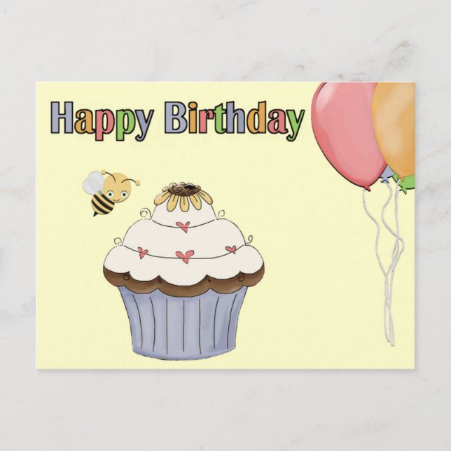 Cartão Postal Cartão-postal de Aniversário (Frente)