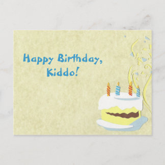 Cartão Postal Cartão-postal de aniversário amarelo