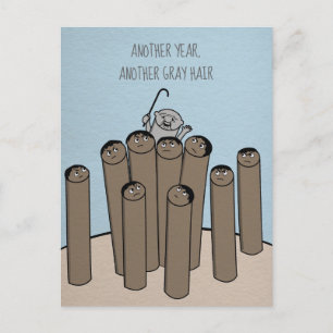 Cartão Postal Cartão-postal de aniversário antigo, Engraçado 