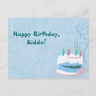 Cartão Postal Cartão-postal de aniversário azul