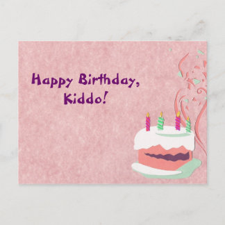 Cartão Postal Cartão-postal de aniversário rosa
