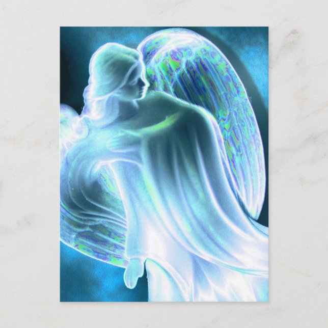 Cartão Postal Cartão-postal de anjo azul majestoso (Frente)