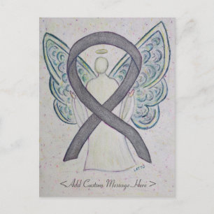 Cartão Postal Cartão-postal de anjo de sensibilização Silver 