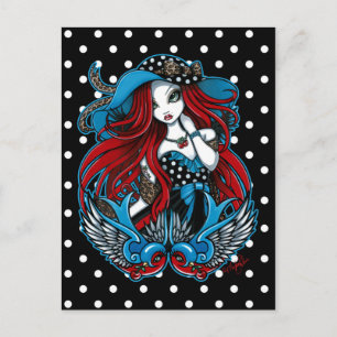 Cartão Postal Cartão-postal de Anjo de Tatuagem de Engolição 