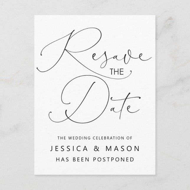 Cartão Postal Cartão-postal de anúncio de casamento adiado (Frente)