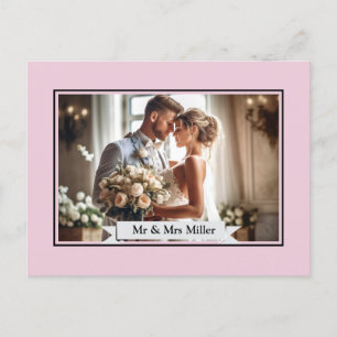 Cartão Postal Cartão-postal de anúncio de foto de casamento pers
