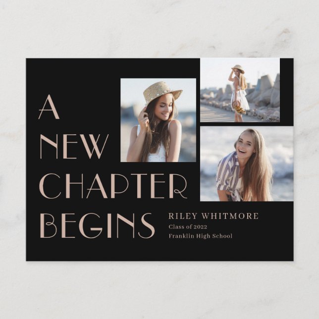 Cartão Postal Cartão-postal de Anúncio de Graduação do Novo Capí (Frente)