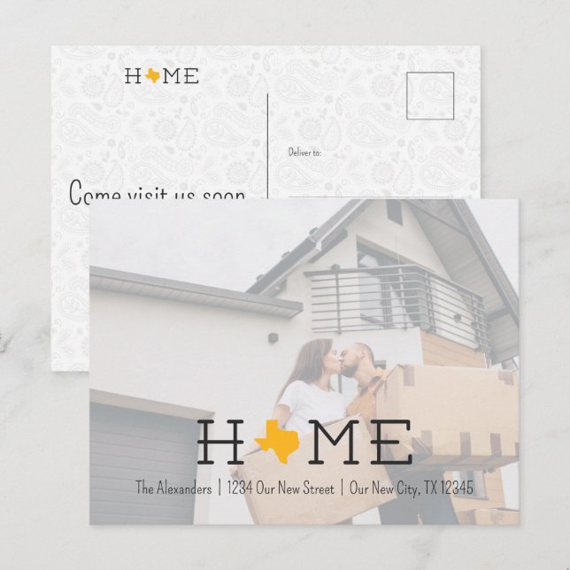 Cartão Postal Cartão-postal de Anúncio de Movimentação do Texas  (Frente/Verso)