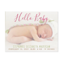 Cartão-postal de anúncio de nascimento de fotograf