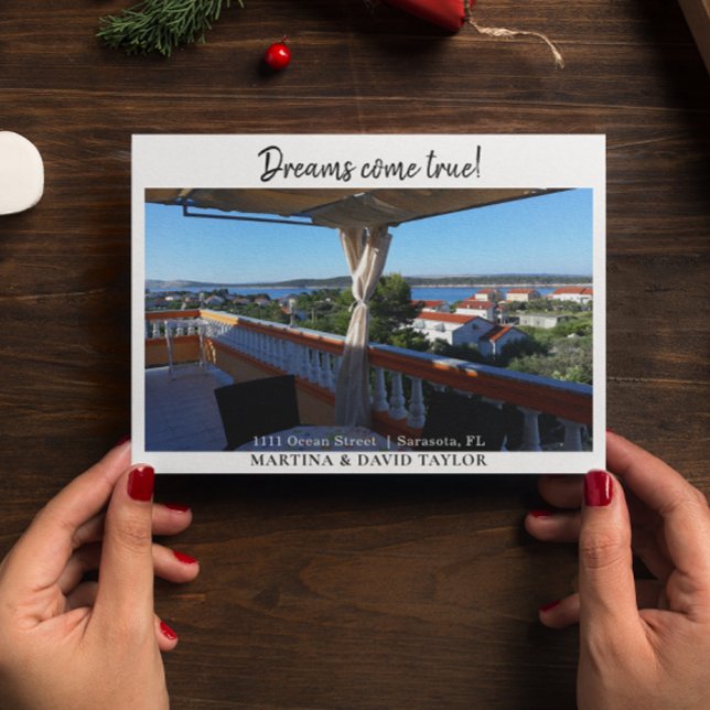 Cartão Postal Cartão-postal de anúncio de novo endereço residenc (Criador carregado)