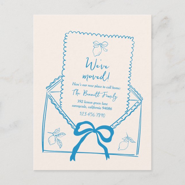 Cartão Postal Cartão-postal de Anúncio Móvel de Limão Desenhado  (Frente)