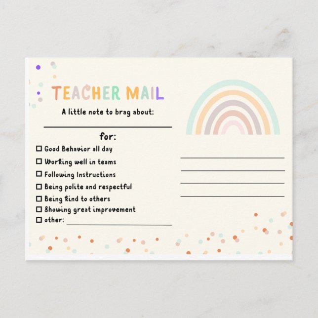 Cartão Postal Cartão-postal de Apreciação do Estudante (Frente)