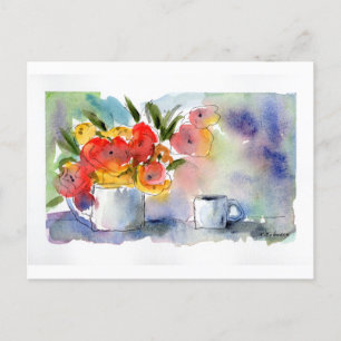 Cartão Postal Cartão-postal de Aquarela de Vida Estática