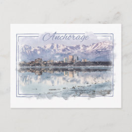 Cartão Postal Cartão-postal de Aquarela do Alasca