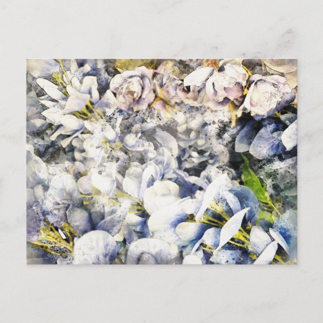 Cartão Postal Cartão-postal de Aquarela Floral 4 (Frente)