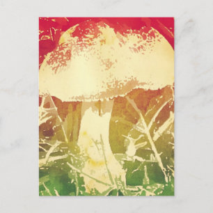 Cartão Postal Cartão-postal de Aquarela Mushroom