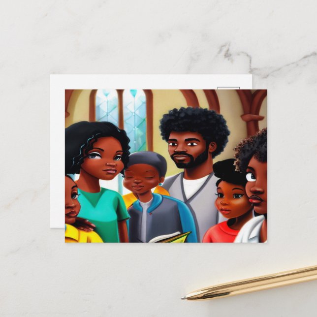 Cartão Postal Cartão-postal de Arte Cristã do Church Folks (Frente/Verso In Situ)