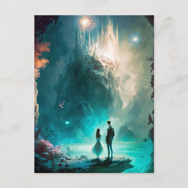 Cartão Postal Cartão-postal de Arte de Paisagem Magia Fantástica (Frente)