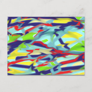 Cartão Postal Cartão-postal de arte digital de formato - azul