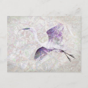 Cartão Postal Cartão-postal de arte digital Egret do excelente