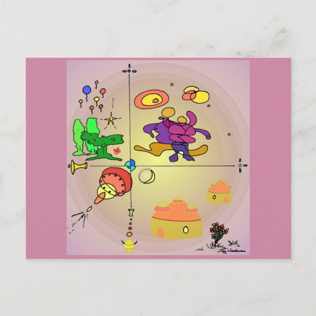 Cartão Postal Cartão-postal de Arte do Horizonte Abstrato SF (Frente)