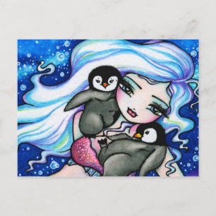 Cartão Postal Cartão-postal de Arte Fantasia Smermaid para Bebês
