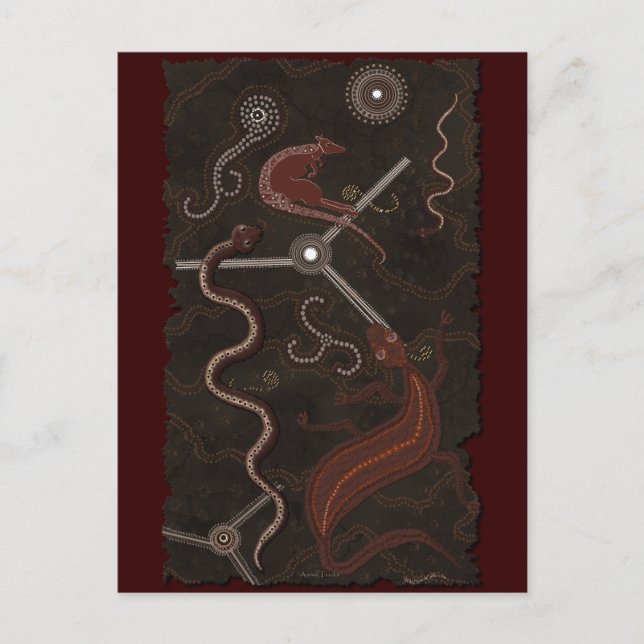 Cartão Postal Cartão-postal de arte no deserto australiano (Frente)