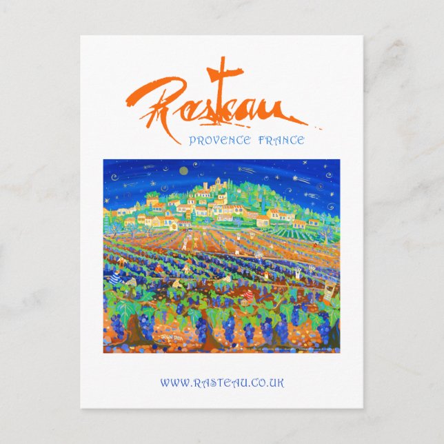 Cartão Postal Cartão-postal de Arte: Rasteau, Uma Noite de Estre (Frente)