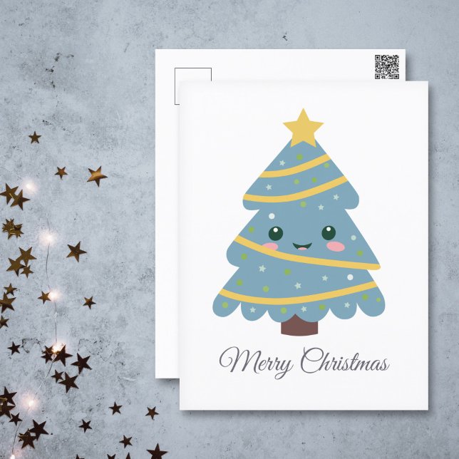 Cartão Postal Cartão-postal de árvore de Natal bonito (Cute Christmas Tree Postcard)