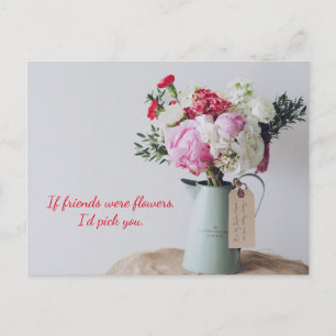 Cartão Postal Cartão-postal de Avaliação Floral Rosa