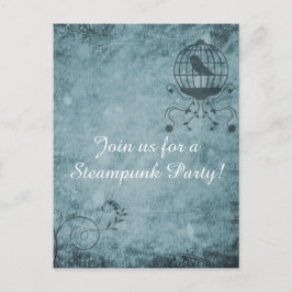 Cartão Postal Cartão-postal de ave-jaula de pássaro azul profund