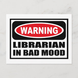Cartão Postal Cartão-postal de aviso BIBLIOTECA em mau humor