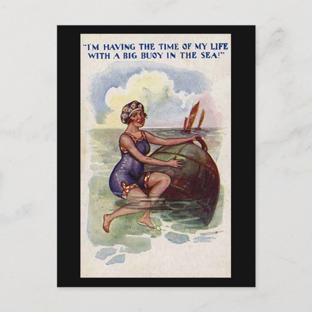 Cartão Postal Cartão-postal de banda desenhada antigo - Divertid (Frente)