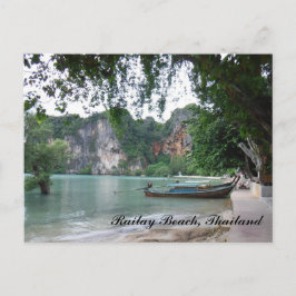 Cartão Postal Cartão-postal de barco de cauda longa da praia em 