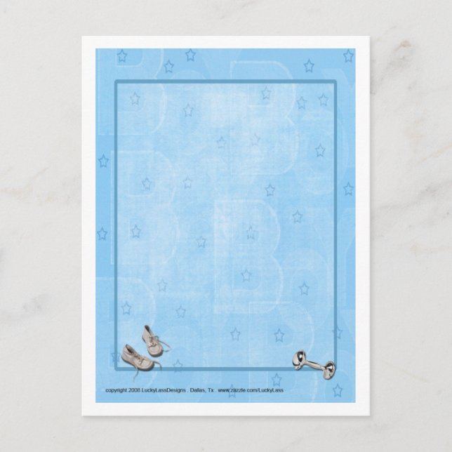 Cartão Postal Cartão-postal de bebê Estrela Azul (Frente)