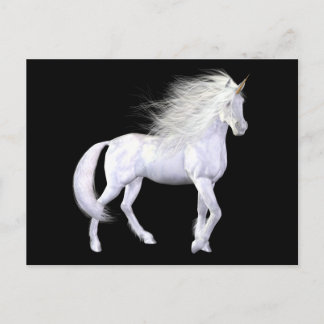 Cartão Postal Cartão-postal de beleza branca Unicorn