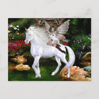 Cartão Postal Cartão-postal de beleza branca Unicorn