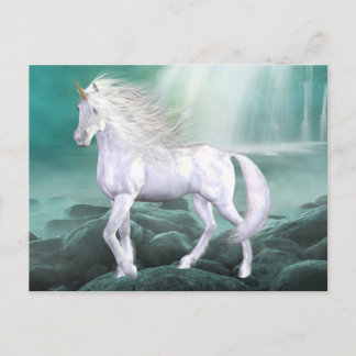 Cartão Postal Cartão-postal de beleza branca Unicorn