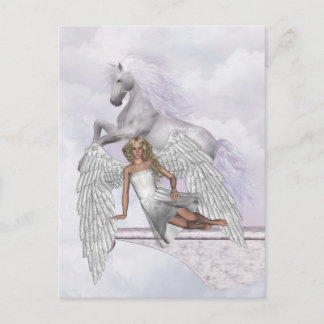 Cartão Postal Cartão-postal de Beleza Mágica do Angel Unicorn