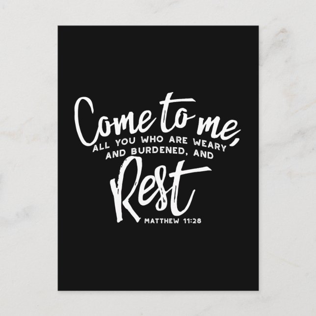 Cartão Postal Cartão-postal de Bíblia Matthew 11 Verso (Frente)