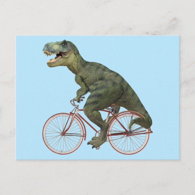 Cartão Postal Cartão-postal de bicicleta de Dinossaur TRex (Frente)