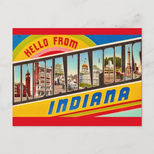 Cartão Postal Cartão-postal de Boas-vindas de Indianapolis (Frente)