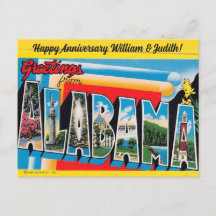Cartão-postal de Boas-vindas do Alabama para Todas