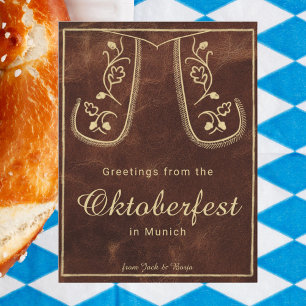Cartão Postal Cartão-postal de Boas-vindas do Oktoberfest com Le